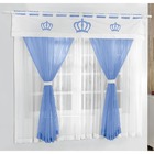 Cortina Coroa Real 2 00m X 1 70m Azul Turquesa Quarto Menino