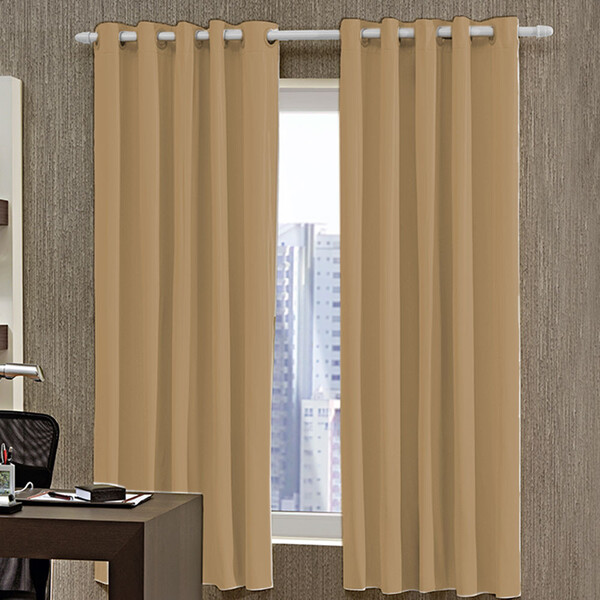 Cortina Corta Luz Blackout Com Ilhós Pvc Emcompre Bella Janela