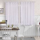 Cortina Cozinha Branca Mod Pérola 4,00 X 1,20 Voal Com Forro