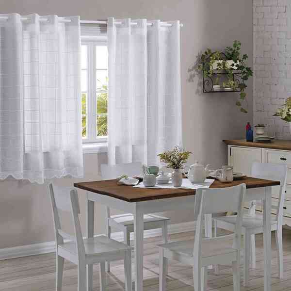 Cortina Cozinha Duplex 3 00 X 1 40 M Brisa Branco 07 Bella Ja