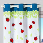 Cortina Cozinha Oxford 2 Metros Para Varão Joaninha Azul