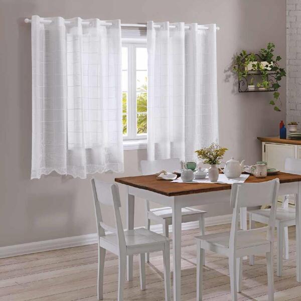 Cortina Cozinha Renda Para Janela Decorativa 3,00 X 1,40m