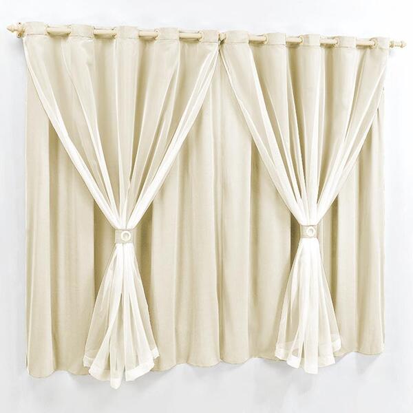 Cortina Dani Para Varão Tecido Malha E Voal 4,00 Metros X 2,8