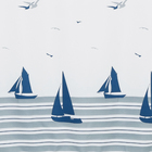 Cortina de Box Poliéster Branca e Azul 1,80x1,98m Bella Casa