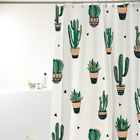 Cortina de Box Poliéster Cactos Verde 1,98x1,80m Bella Casa