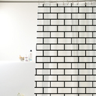 Cortina de Box Poliéster Tijolo Preto/Branco 1,98x1,80m Bella Casa