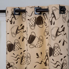 Cortina De Cozinha Estampada Café - 125x250cm