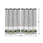 Cortina de Cozinha Galinha Poliéster Preta 2,00x1,40m