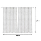 Cortina de Cozinha Hidrorepelente Panamá Grid Branca e Fendi 2,40x1,20m