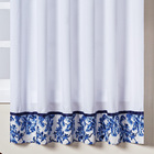 Cortina De Cozinha Jade Floral Azul Marinho 2 00m X 1 40m