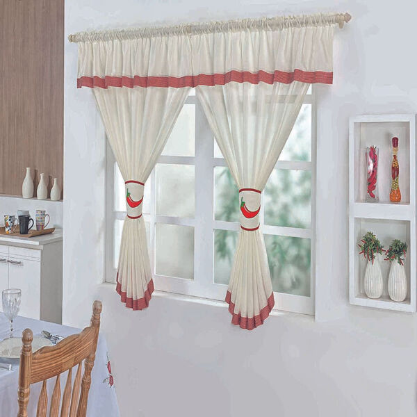 Cortina De Cozinha Pimenta Palha Guga Tapetes