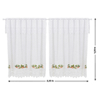 Cortina de Cozinha Princesinha Poliéster Branca 2,20x1,20m