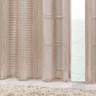 Cortina De Linho Bordado Avelã 3m X 2,75m Para Sala / Quarto