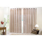 Cortina De Linho Bordado Avelã 3m X 2,75m Para Sala / Quarto