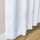 Cortina De Linho Bordado Branco Com Forro 2,40m X 3,90m