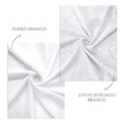 Cortina De Linho Bordado Branco Com Forro 2,40m X 3,90m