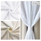 Cortina De Linho Branco Com Forro Champagne 2,40m X 3,90m