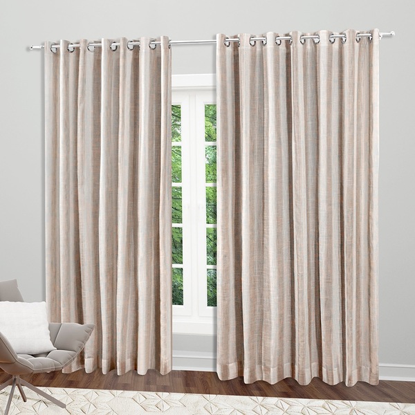 Cortina De Linho Listrado Com Forro 2,50m X 3,90m Firenze