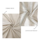 Cortina De Linho Listrado Com Forro 2,50m X 3,90m Firenze