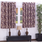 Cortina De Malha Estampada 2 Metros Floral Deccoralle Vinho