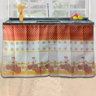Cortina De Pia 1,50x80cm Balcão Cozinha Galinha