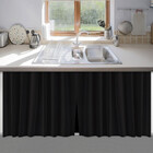 Cortina De Pia Cozinha Preto Pvc Decoração- 1,38x80 - Preto