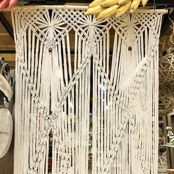 Cortina De Porta Em Macramê Artesanal Estilo Vintage Moderno