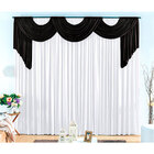 Cortina De Quarto Branca Com Bandô Preto 2m X 1,70m De Altura