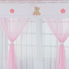 Cortina De Quarto Infantil Ursinho Rosa Em Voil - Bandô 140 F