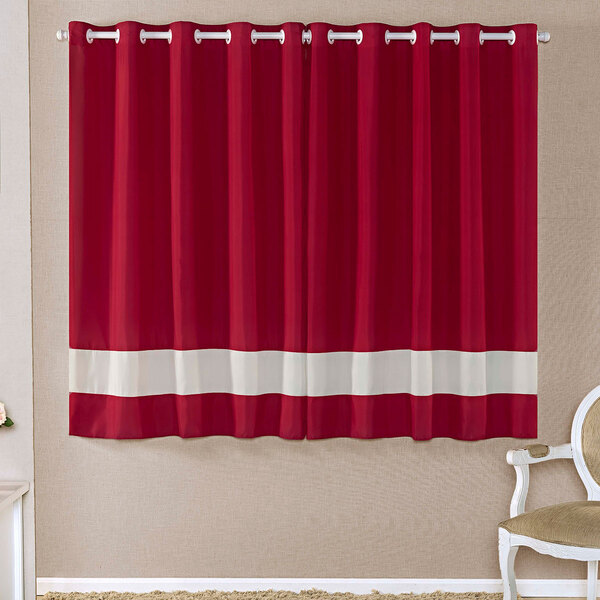 Cortina De Quarto Vermelho 2,00m X 1,70m Ideal Para Varão De