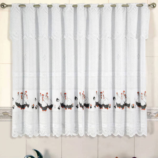 Cortina De Renda - Copa E Cozinha - Bartolini - Galinha Angol