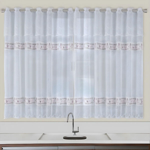 Cortina De Renda - Copa E Cozinha - Botticelli - Coffee - 2 0