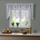 Cortina de Renda Cozinha Cerejeira 1,40m x 75cm Branca