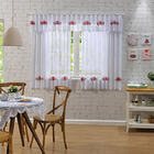 Cortina de Renda Cozinha Floral Vermelho 2,80m x 1,50m x 30cm