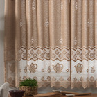 Cortina de Renda Lisa Bule 2,80m x 1,50m x 30cm Marrom