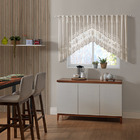 Cortina de Renda para Cozinha Cascata Lisa Bule 3m x 1m Marfim