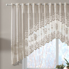 Cortina de Renda para Cozinha Cascata Lisa Bule 3m x 1m Marfim