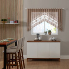 Cortina de Renda para Cozinha Cascata Lisa Bule 3m x 1m Marrom