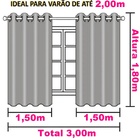 Cortina de Renda Sala e Quarto Pantalla 3m x 1,80m Branca