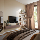 Cortina de Renda Sala e Quarto Pantalla 3m x 1,80m Marrom