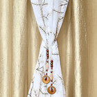 Cortina de Sala 2m x 1,6m Dourada Estampada com Braçadeira Va