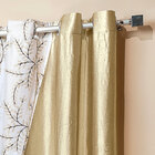 Cortina de Sala 2m x 1,6m Dourada Estampada com Braçadeira Va