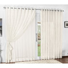 Cortina De Sala / Quarto Com Voal Textura 4m X 2,50m Varão Si