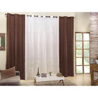 Cortina De Sala Cetim Amassado Palha / Tabaco 2,60m X 1,60m P