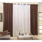 Cortina De Sala Cetim Amassado Palha / Tabaco 2,60m X 1,60m P