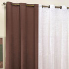 Cortina De Sala Cetim Amassado Palha / Tabaco 2,60m X 1,60m P