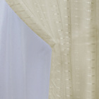 Cortina De Sala Marfim Pérola Com Forro Acoplado 3,00x2,30