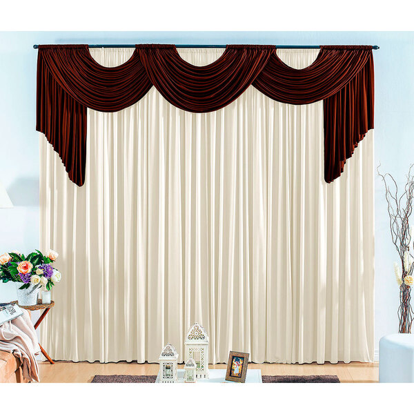 Cortina De Sala Para Varão Duplo Emily 2m X 1,70m De Altura I