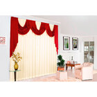 Cortina De Sala Vermelha / Palha Varão Duplo Com Bandô Atlant