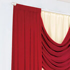 Cortina De Sala Vermelha / Palha Varão Duplo Com Bandô Atlant